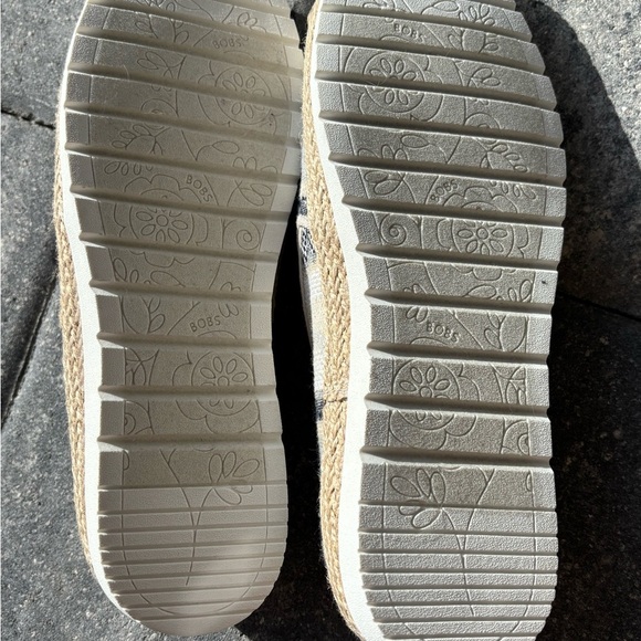 BOBS from Skechers Striped Flats in Gray and Cream - Picture 6 of 7